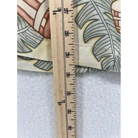 Tommy Bahama Shirt Mens Medium Silk Floral Hawaiian Button Up Palms ,Drums - Picture 4 of 5